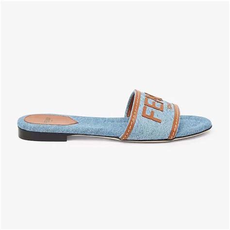 fendi monster slides|Fendi denim slides.